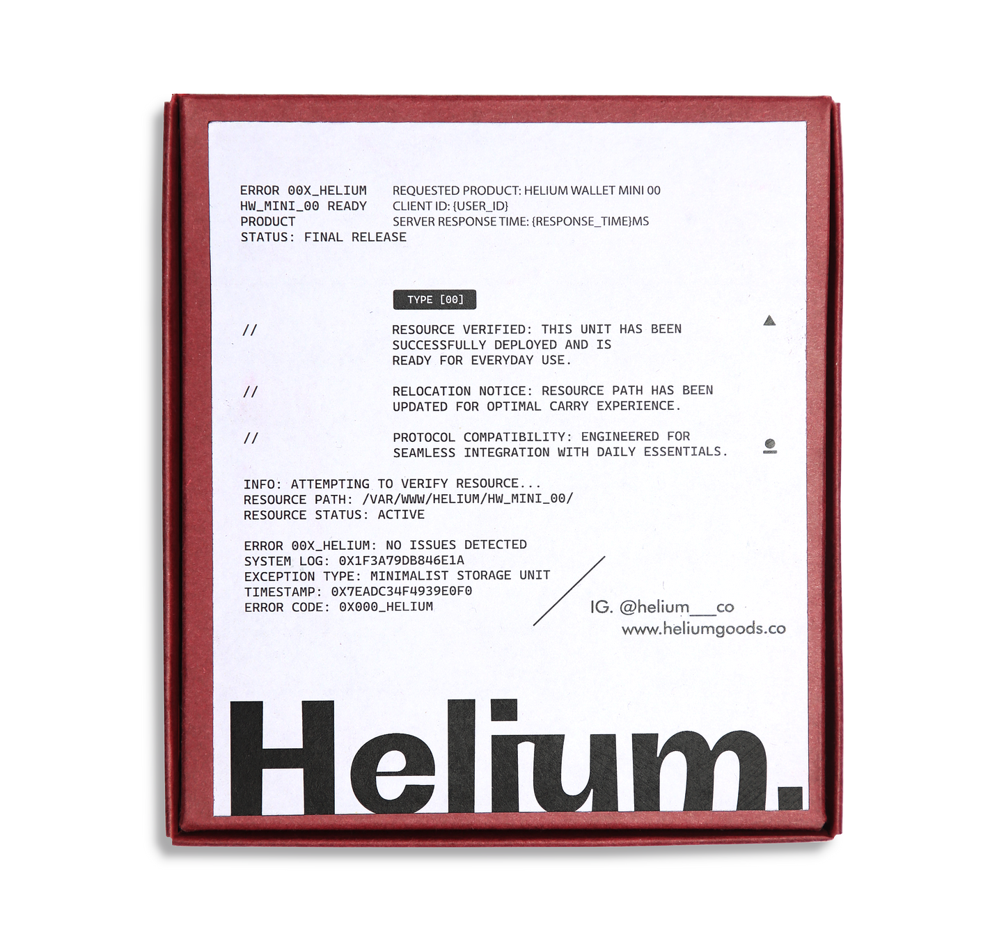 Helium Wallet Type[00] – Premium Packaging Box Designed for a Minimalist and High-End Unboxing Experience